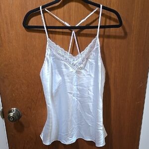 Linea Donatella White Fitted Camisole with Spaghetti Straps